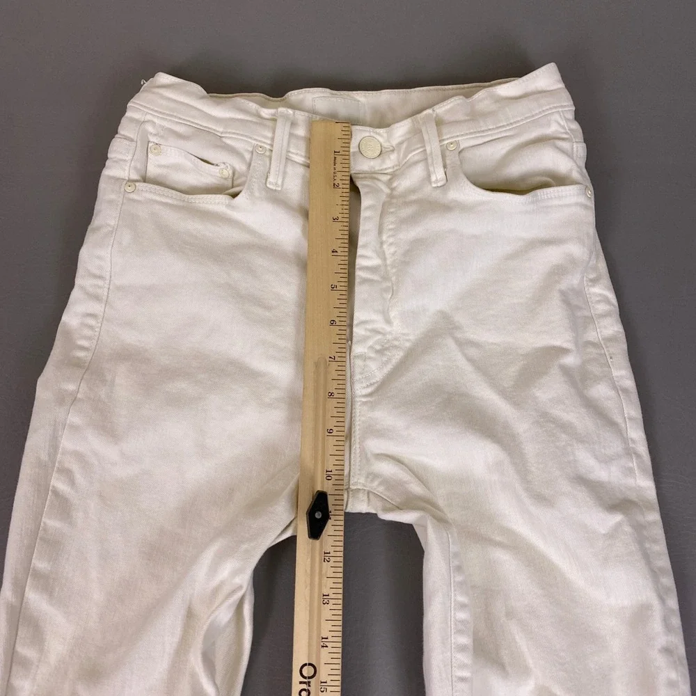 Mother High Waisted Weekender Skimp Jeans Women's Size 28 Antique White Flare